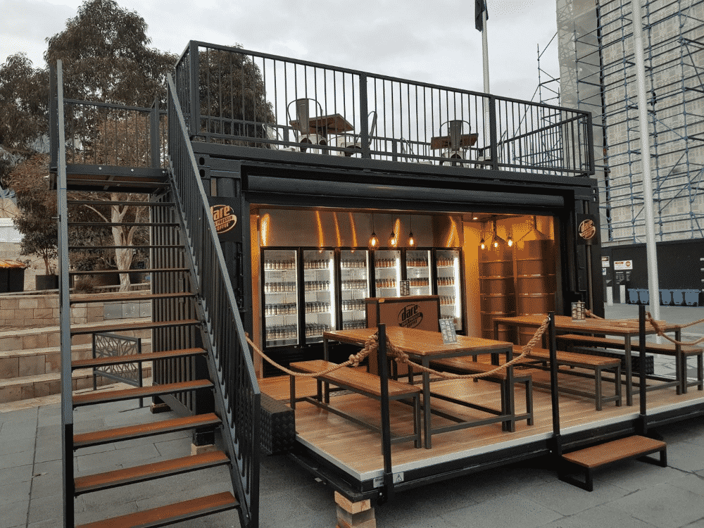 Restaurant built froma shipping container