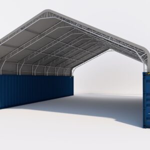 Shipping container roof 40x60 Peak Gray