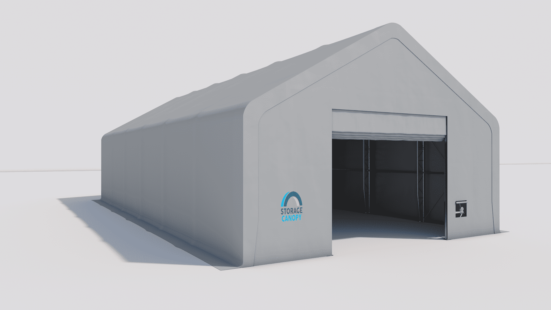fabric building 30W 60L 20H - persp left open grey