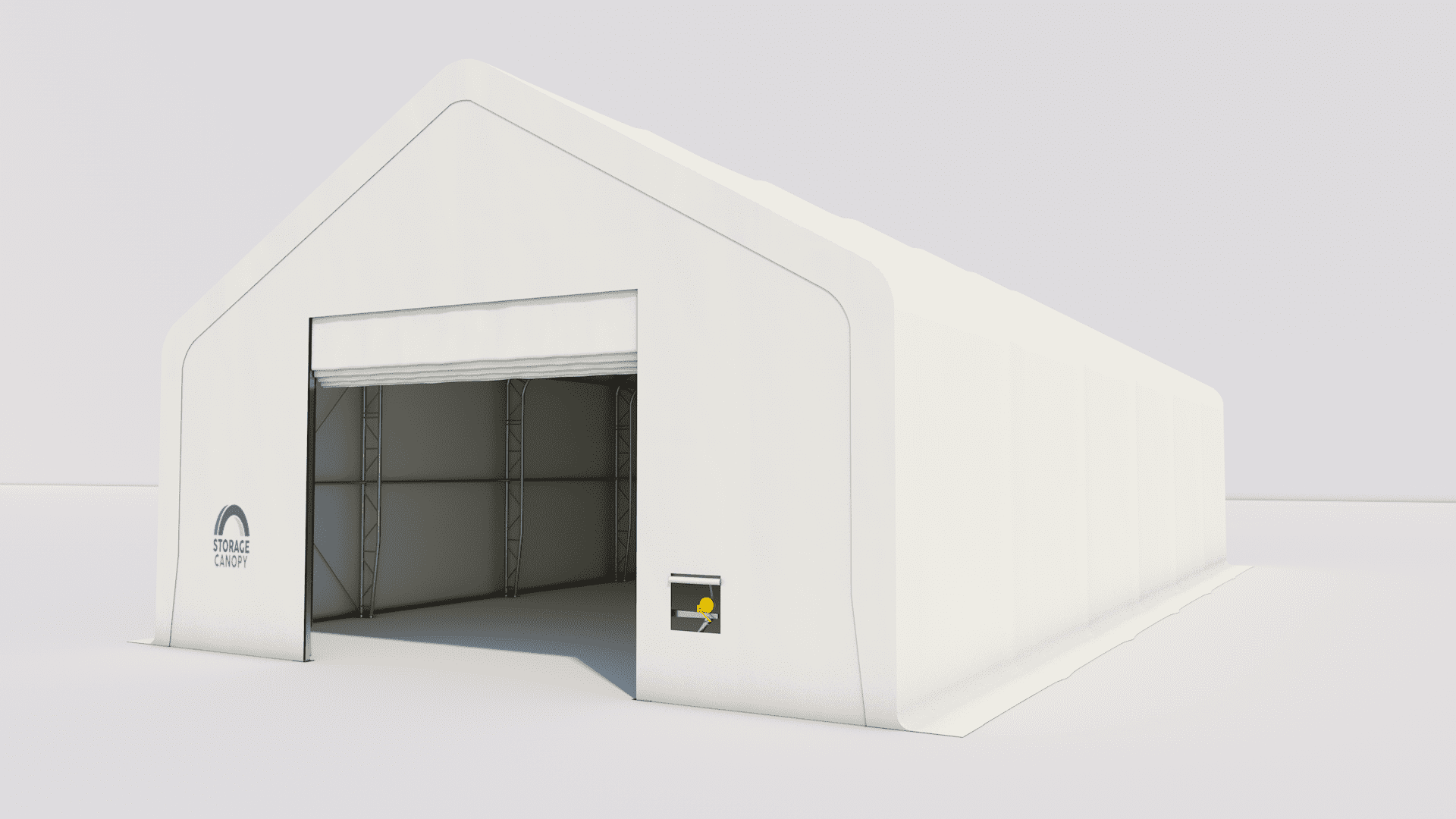 Fabric building 30W 60L 20H - persp right open white