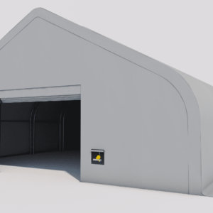 Fabric building 40W 100L 21H - persp right open grey