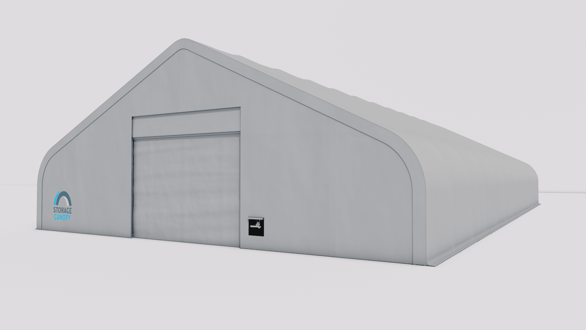 Fabric building 60W 120L 25H - pers right closed grey