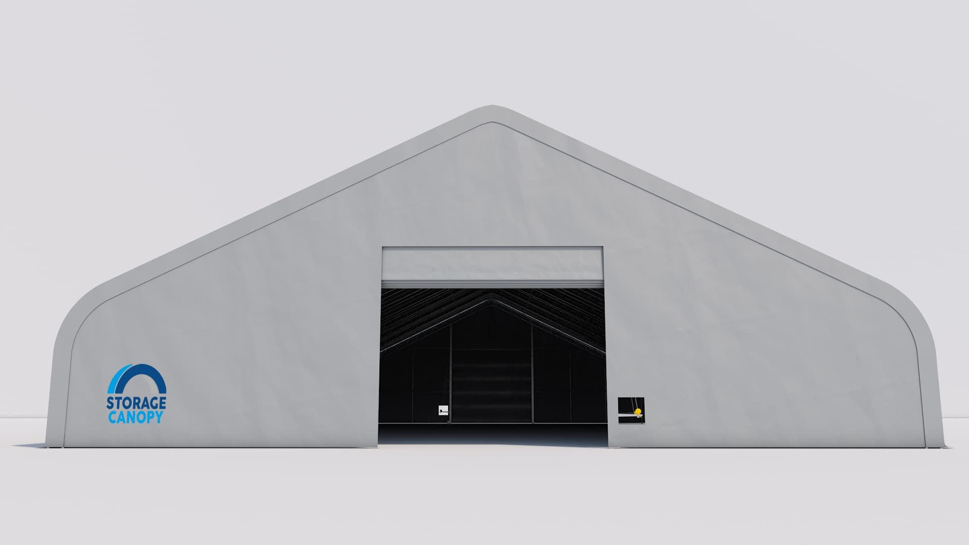 fabric building 70W 120L 28H - front closed grey