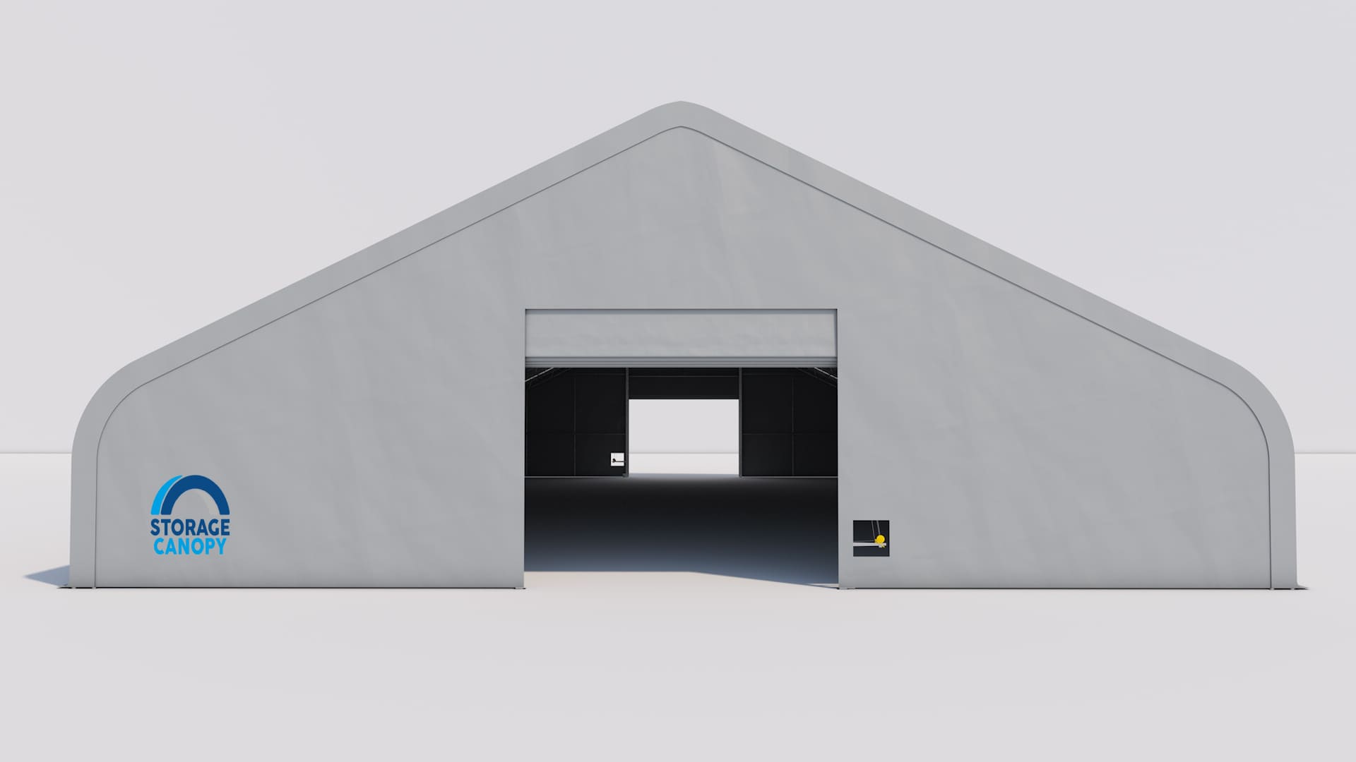 fabric building 70W 120L 28H - front open grey